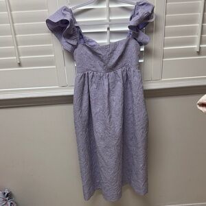 Lilac Ruffle Strap Girls' Casual Dress